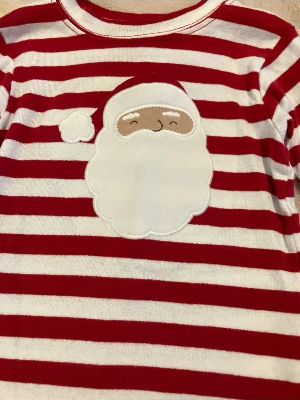 Carter’s Christmas Pajamas 12M Red White Striped Santa 2-Piece Set